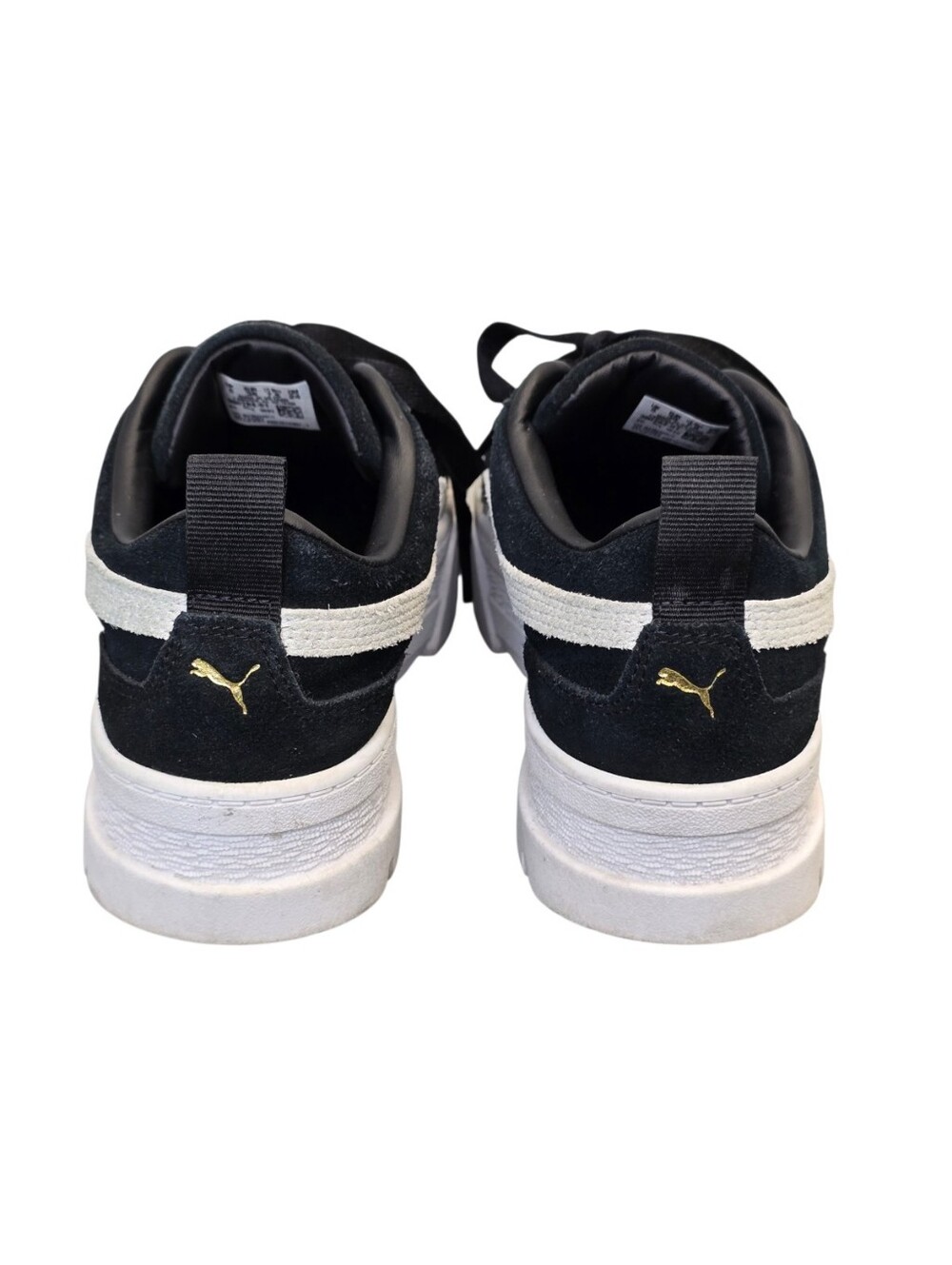 Puma Women's 7.5 Mayze Black Suede Platform Sneakers - Picture 4 of 11